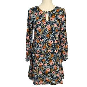 Paper Crown Rifle Paper Swing Dress Efflorescence Long Sleeve Anthro Womens XS